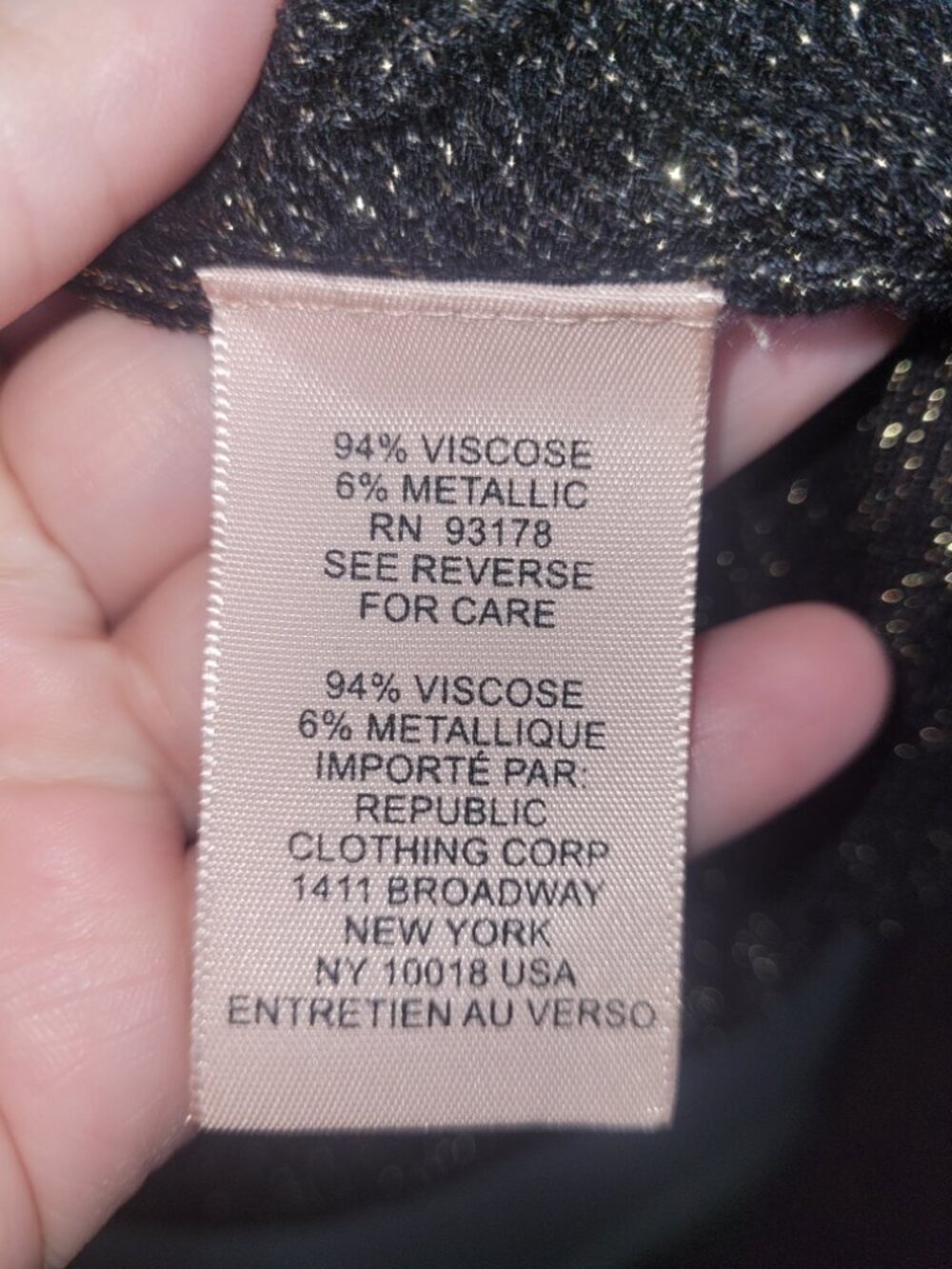 Philosophy Black and Gold VNeck Sweater - Picture 5 of 6